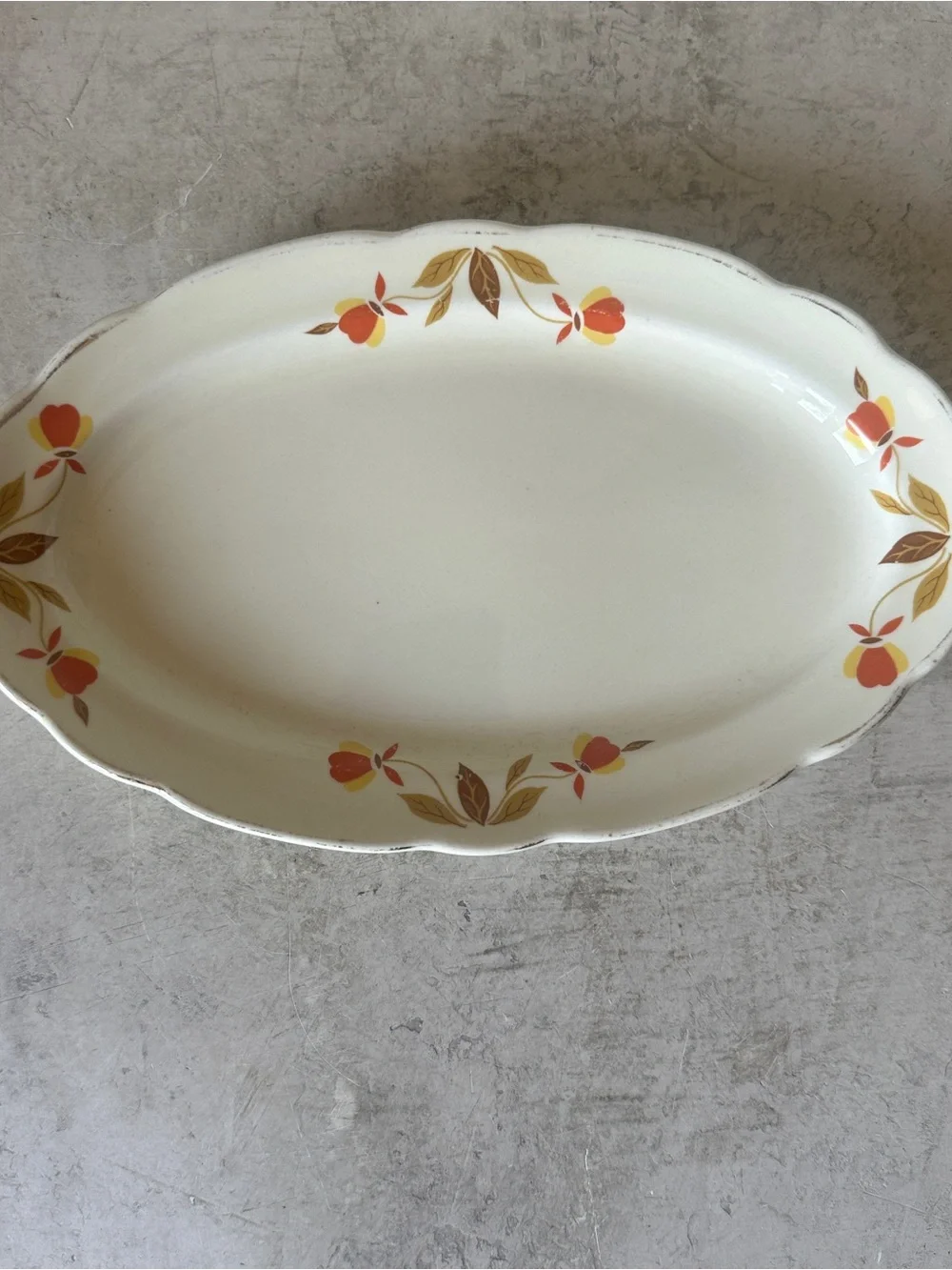 Hall China Autumn Leaf Under Plate For Gravy Boat Small Tray Platter 8.75”